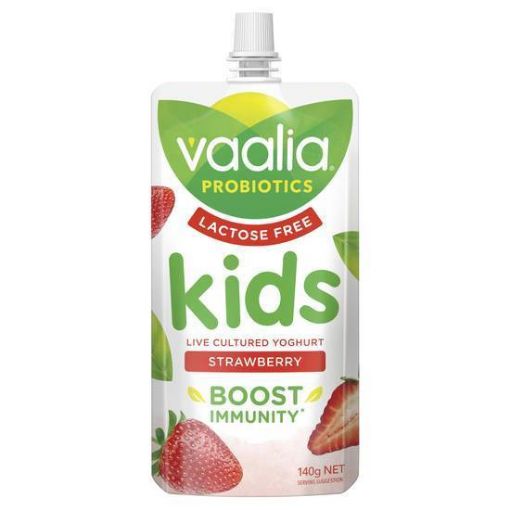 Picture of Vaalia Kids Probiotic Yoghurt Pouch Lactose Free Strawberry 140G