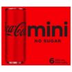 Picture of Coca-Cola No Sugar Soft Drink Multipack Mini Cans (6 Pack) 250Ml