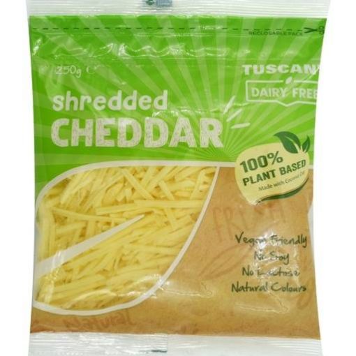 Picture of Tuscany Cheese Cheddar Shredded Dairy Free 250Gm