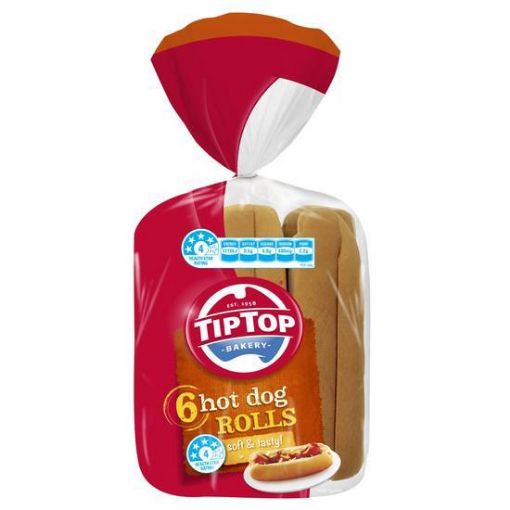 Picture of Tip Top Bread Roll Hot Dog Pk6