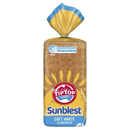 Picture of Tip Top Sunblest Soft White Sandwich Slice Bread Loaf Bakery 650G