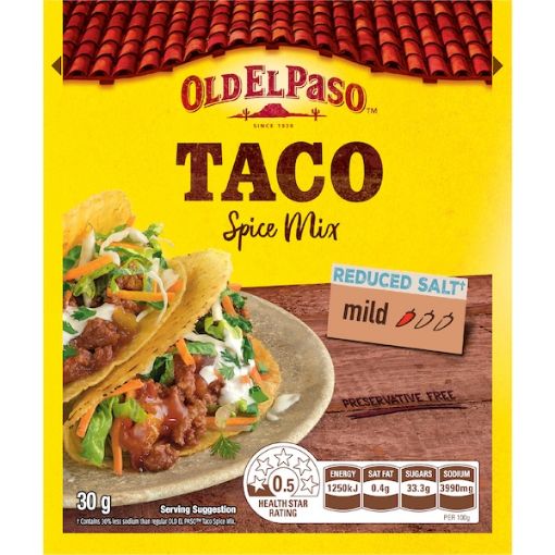 Picture of Old El Paso Spice Taco Reduced Salt 30Gm