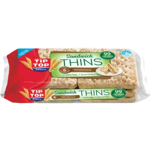 Picture of Tip Top Sandwich Thins Wholemeal 6 Pack 240G