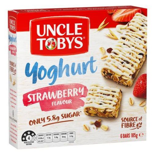Picture of Uncle Tobys Yoghurt Topps Strawberry 185Gm