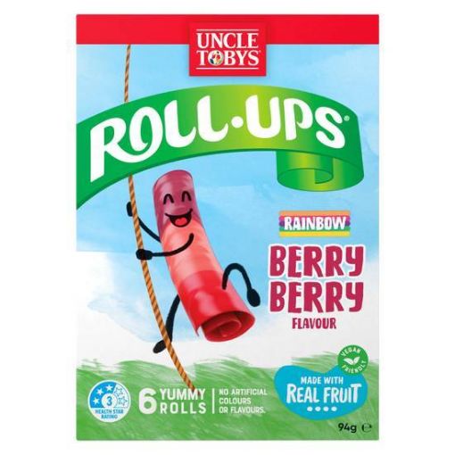 Picture of Uncle Tobys Roll Ups Rainbow Berry 94G
