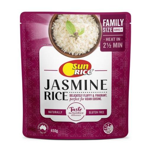 Picture of Sunrice Jasmine Rice Microwave 450Gm