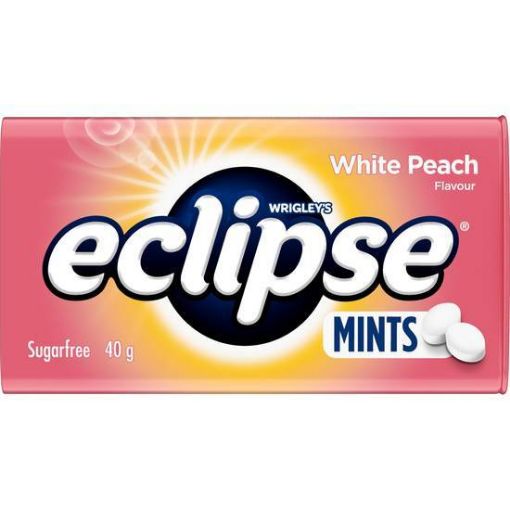 Picture of Eclipse White Peach Sugarfree Mints Tin 40G