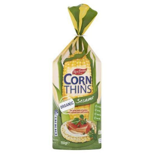 Picture of Real Corn Thins Sesame 150Gm