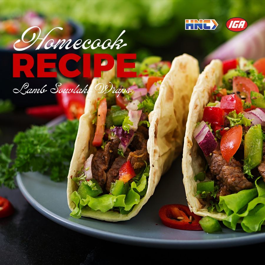 Homecook Recipe: Lamb Souvlaki Wraps