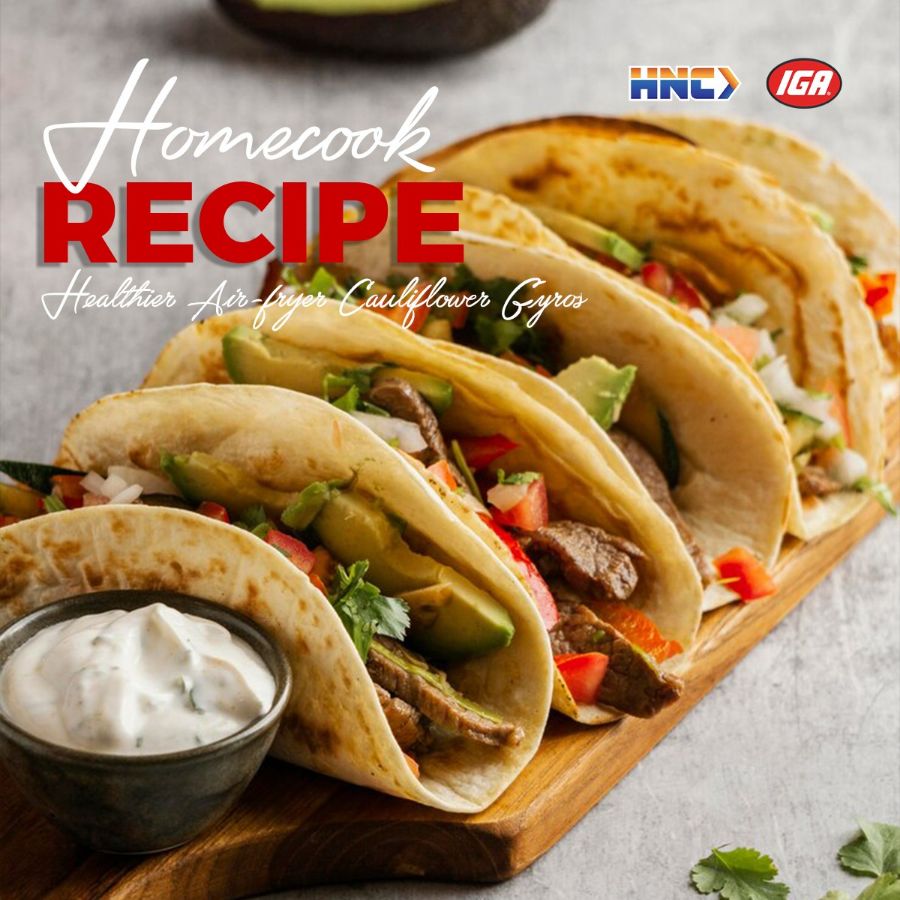 Homecook Recipe: Healthier Air-fryer Cauliflower Gyros