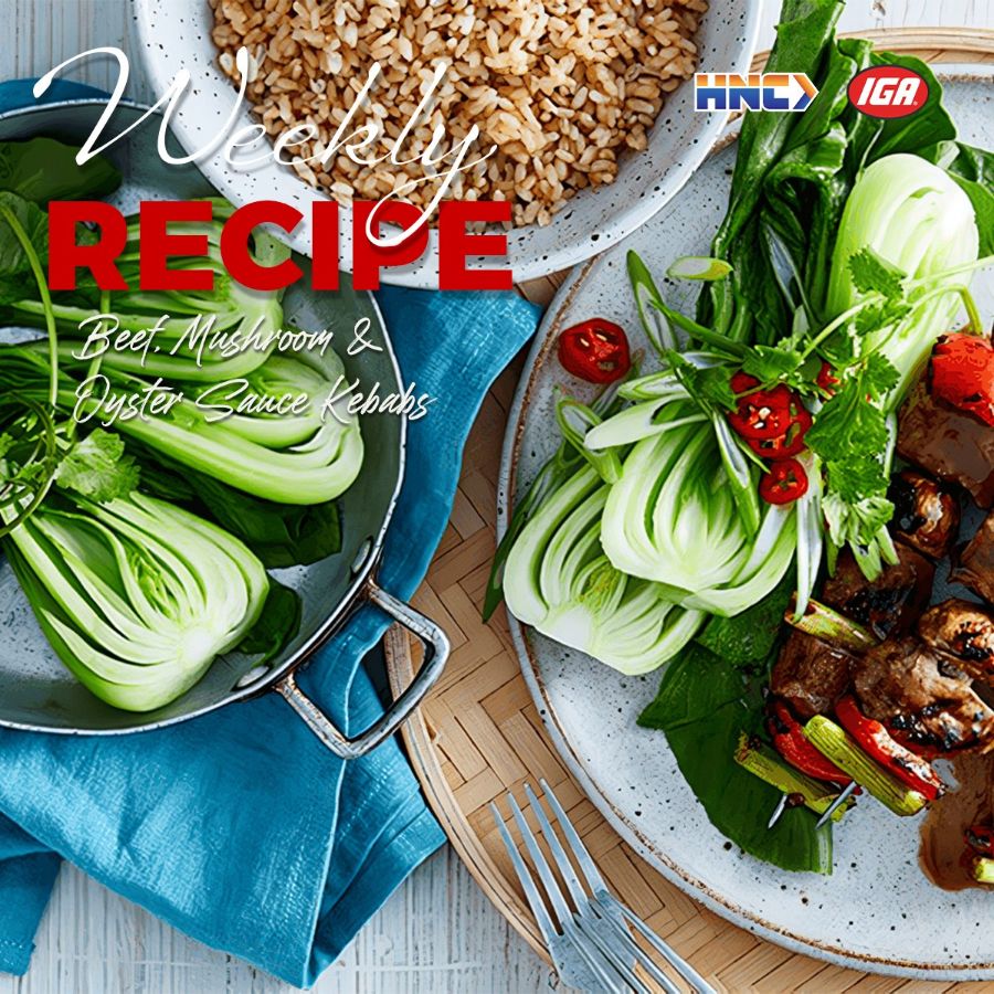 Weekly Recipe: Beef, Mushroom & Oyster Sauce Kebabs