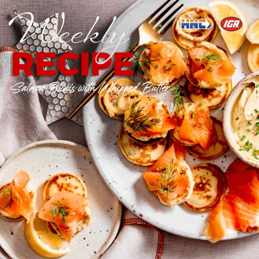 Weekly Recipe: Salmon Blinis with Whipped Butter