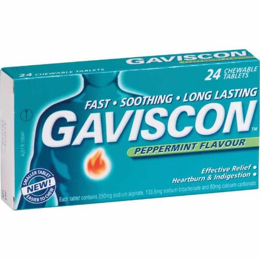 Picture of Gaviscon Tablets Peppermint 24S