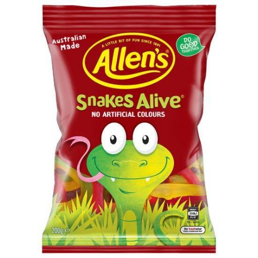Picture of Allen's Snakes Alive Jelly Lolly Bag 200G