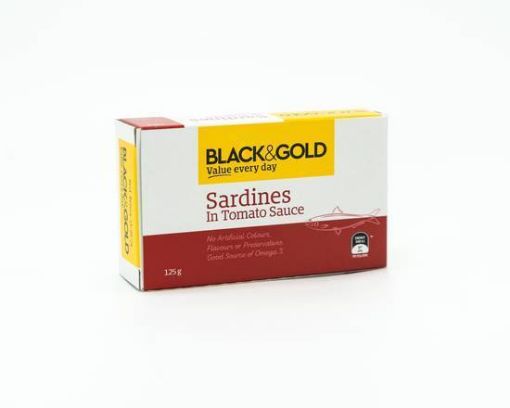 Picture of Black & Gold Sardines Tomato Sauce 125Gm