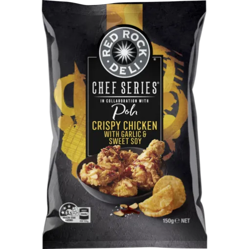 Picture of Red Rock Deli Chef Series Crispy Chicken With Garlic & Sweet Soy Potato Chips Share Pack 150G