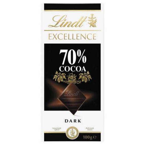 Picture of Lindt Excellence Dark Chocolate 70% Cocoa Block 100G