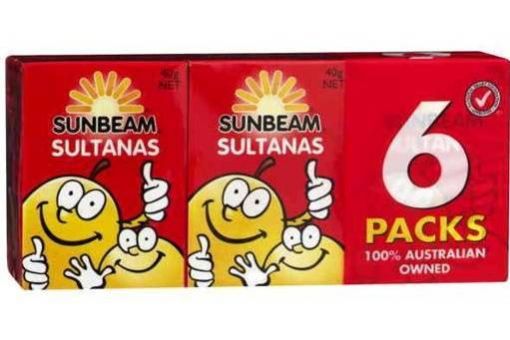 Picture of Sunbeam Snkpk Sultanas 6X40gm