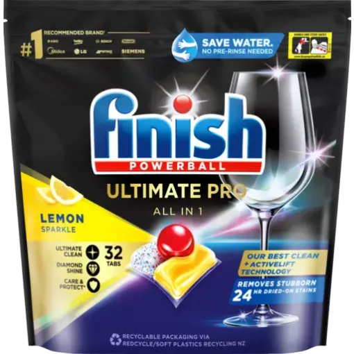 Picture of Finish Ultimate Pro Dishwashing Tablets Lemon Sparkle 32 Pack