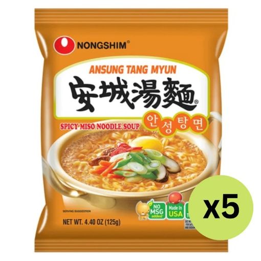 Picture of Nong Shim Instant Noodles Ansung Tang Myun 5 Pack 120G