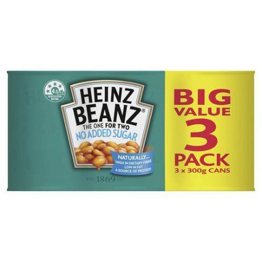 Picture of Heinz Beanz Baked Beans No Added Sugar Multipack (3 Pack) 300G