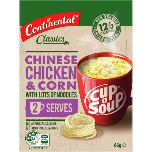Picture of Continental Cup A Soup Chinese Chicken & Corn With Lots Of Noodles (2 Pack) 66G
