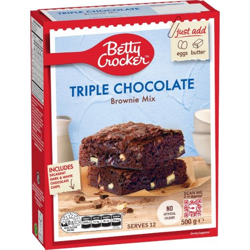 Picture of Betty Crocker Brownie Fudge Triple Chocolate 500Gm