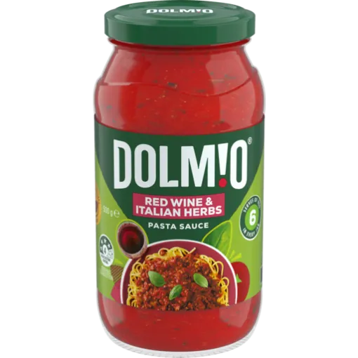 Picture of Dolmio Extra Red Wine & Italian Herbs Pasta Sauce 500G
